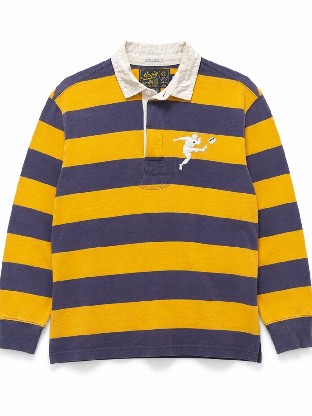 RARE Rugby Ralph Lauren XL Number 10 Classic Rugby Fit Yellow Navy